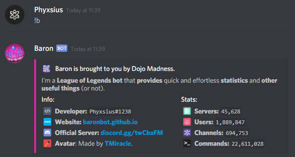 Baron A Lol Discord Bot