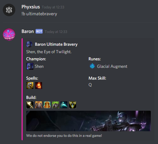 League of Legends Discord bot - Guilded
